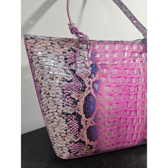 BRAHMIN Medium Asher Tote ~ Pink Cobra Ombre Melbourne NEW - Picture 5 of 7